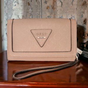 GUESS Snap Closure Light Pink Wallet Wristlet